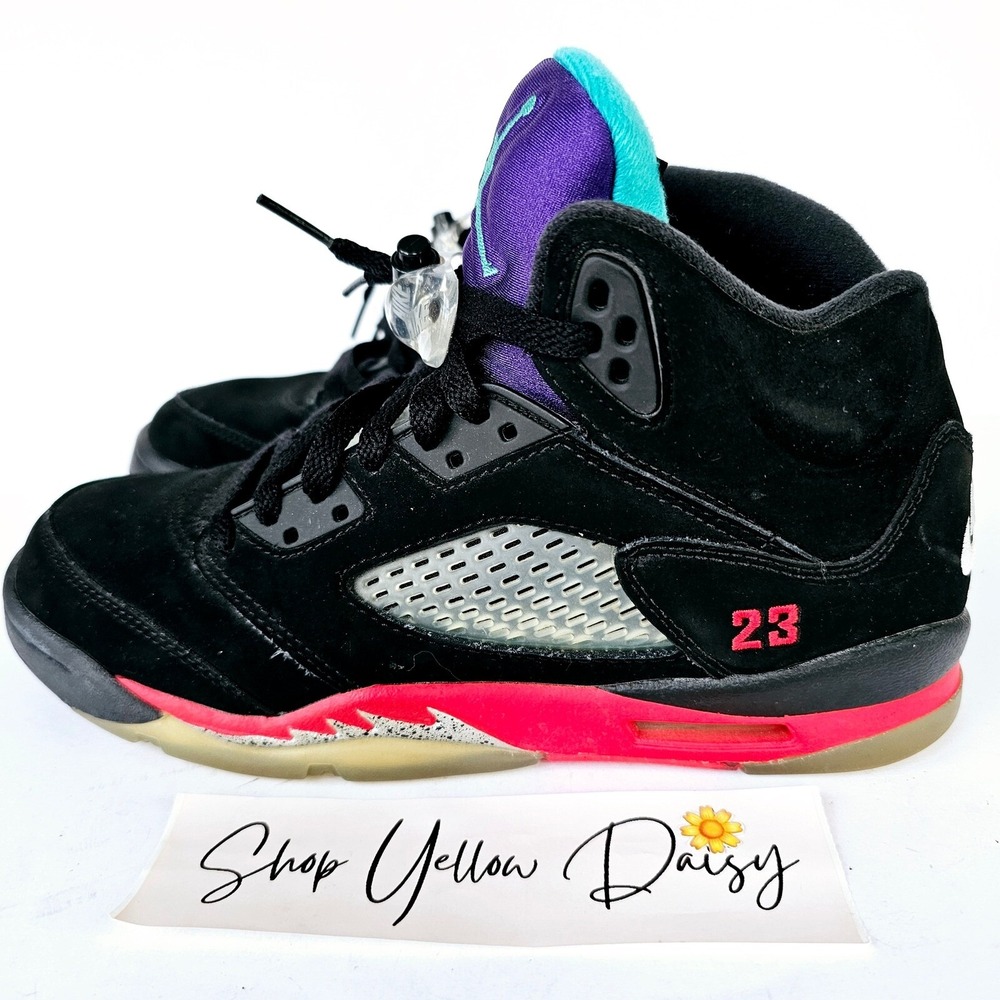 Jordan 5 Retro Top 3 Fire Red Metallic Silver Grape CZ2989-001 Sz 7Y - Sh762.2 - Picture 3 of 9